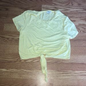 Yellow cropped shirt